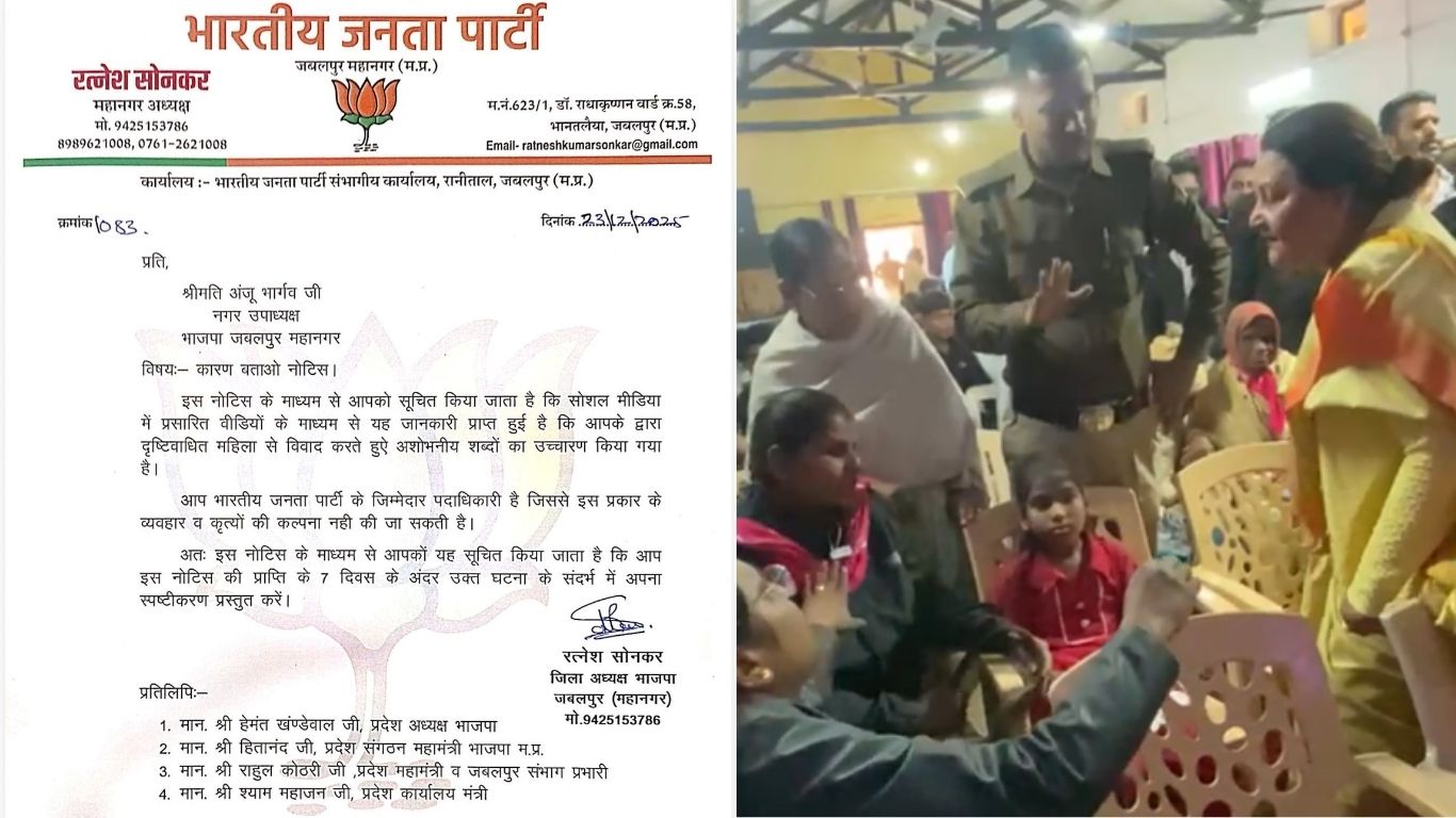 Anju Bhargav has been issued a notice by the party