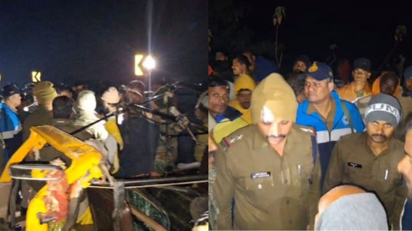 Auto overturned in Mauganj