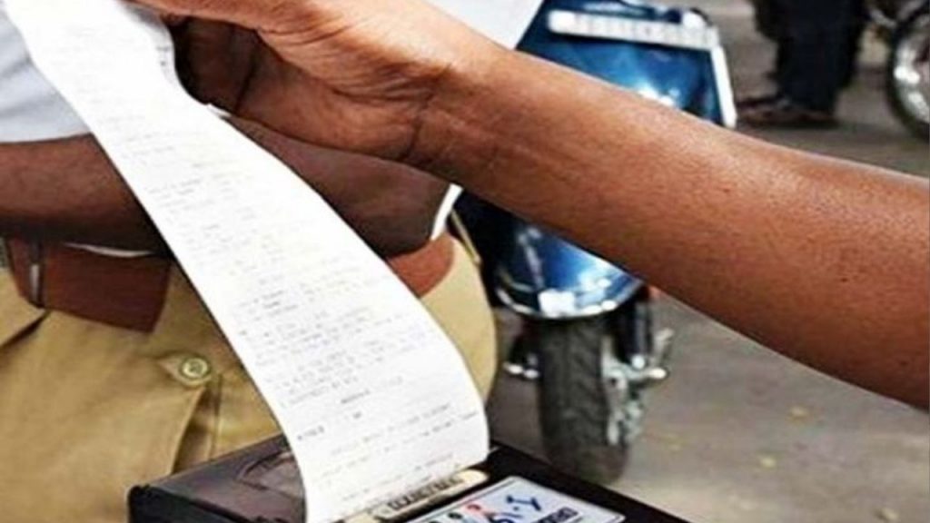 Challan action in Durg