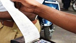 Challan action in Durg