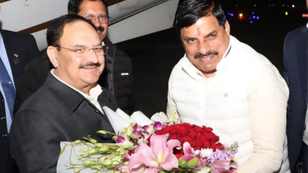 Chief Minister Mohan Yadav welcomed JP Nadda
