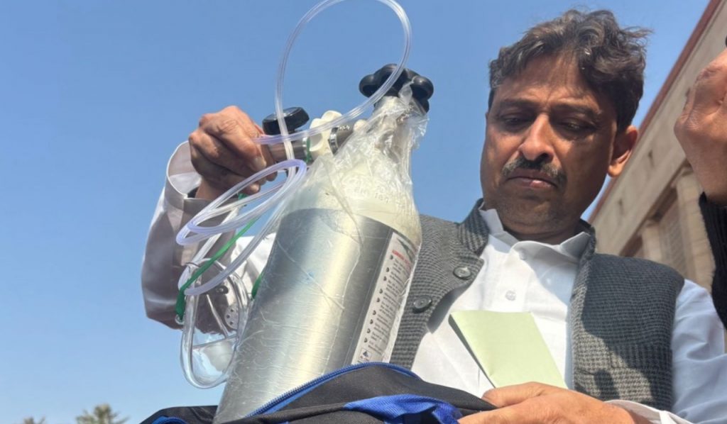 Congress MP Imran Masood Parliament Air Pollution Protest