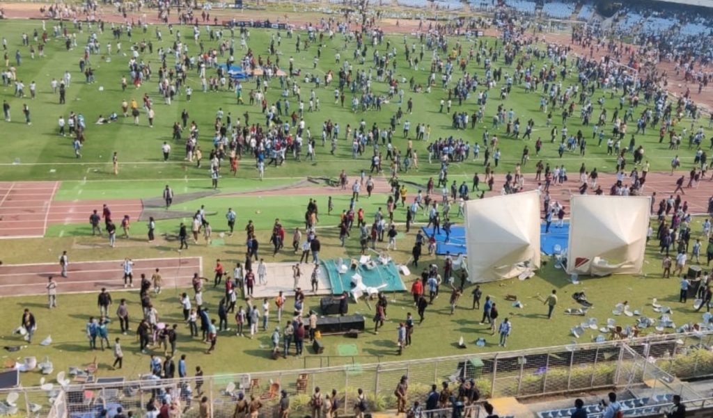 Lionel Messi at Kolkata event amid crowd chaos