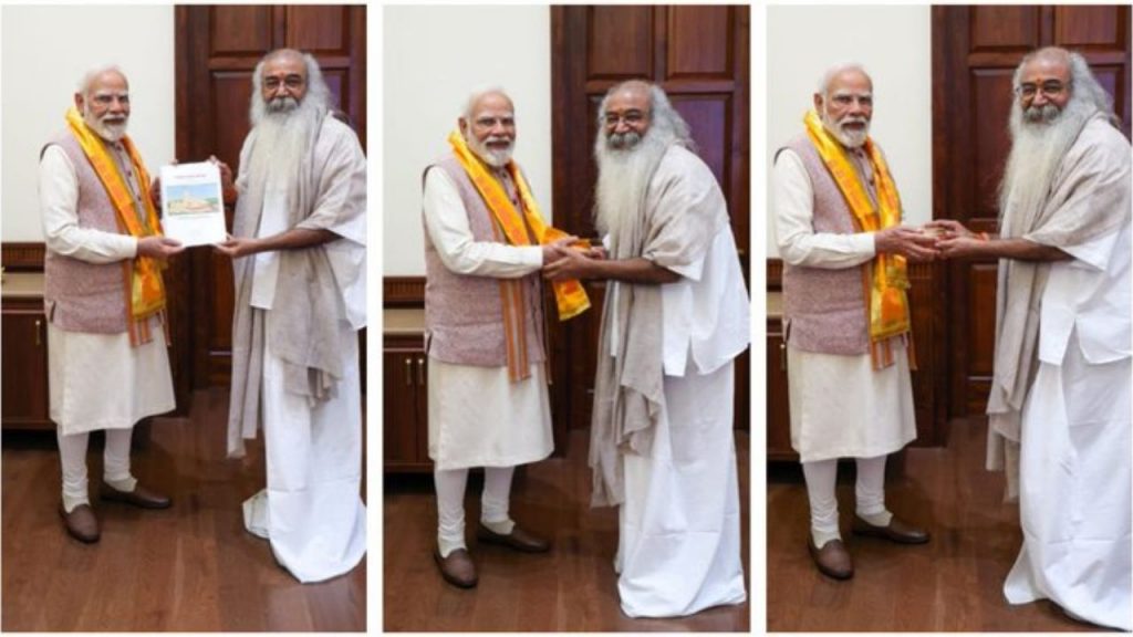 Acharya Pramod Krishnam meeting PM Modi regarding Shri Kalki Dham progress
