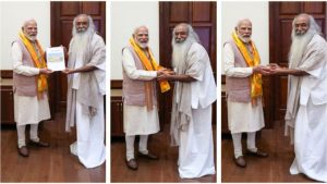 Acharya Pramod Krishnam meeting PM Modi regarding Shri Kalki Dham progress