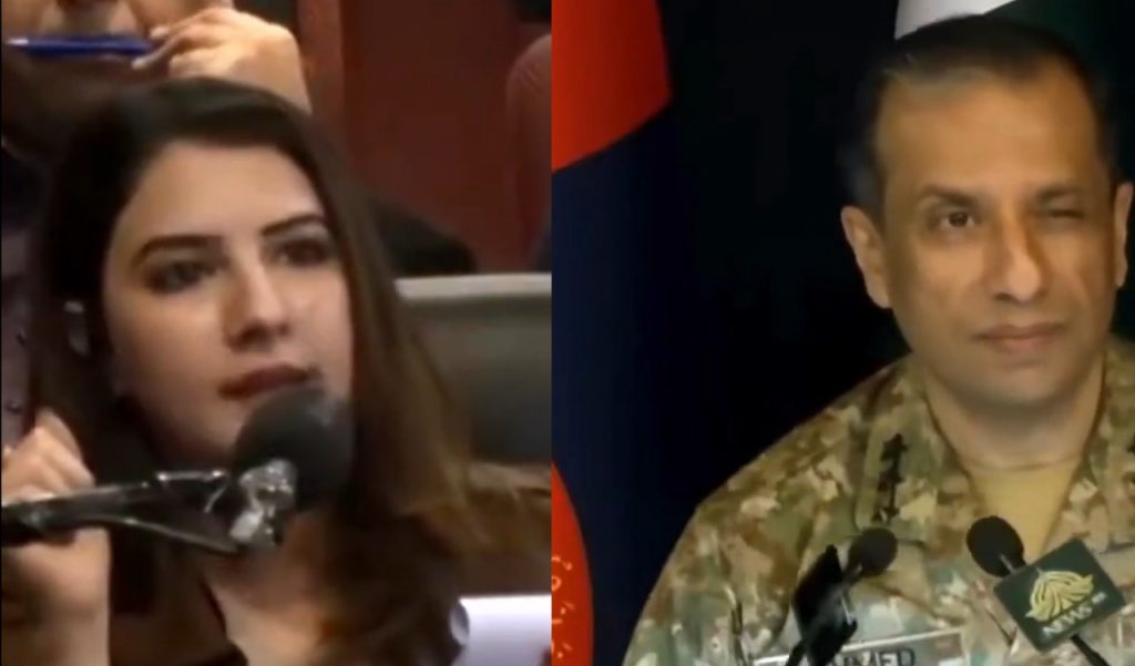 Pakistan Army spokesperson winks at woman journalist during press conference