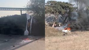 In Raigarh, an angry mob pelted stones at the police and indulged in arson.