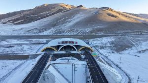 Tianshan Shengli Tunnel in Xinjiang China