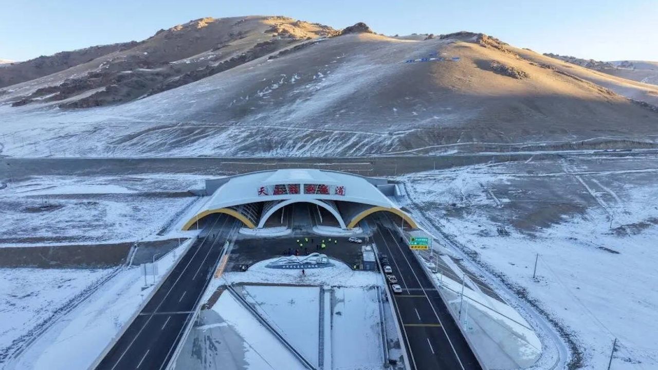 Tianshan Shengli Tunnel in Xinjiang China