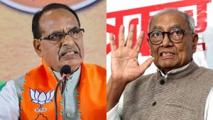 Union Minister Shivraj Singh Chouhan and Congress leader Digvijay Singh (File Photo)