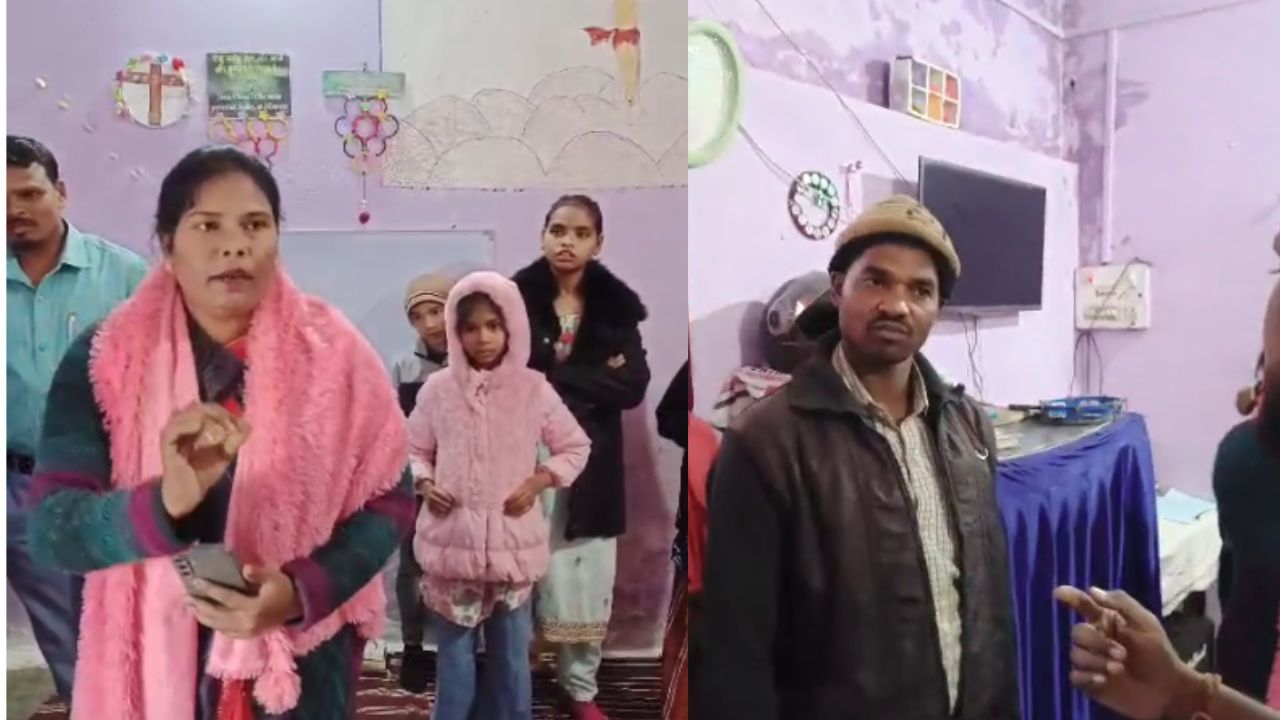 Vishwa Hindu Parishad workers raided a house in Jabalpur over religious conversions taking place there.