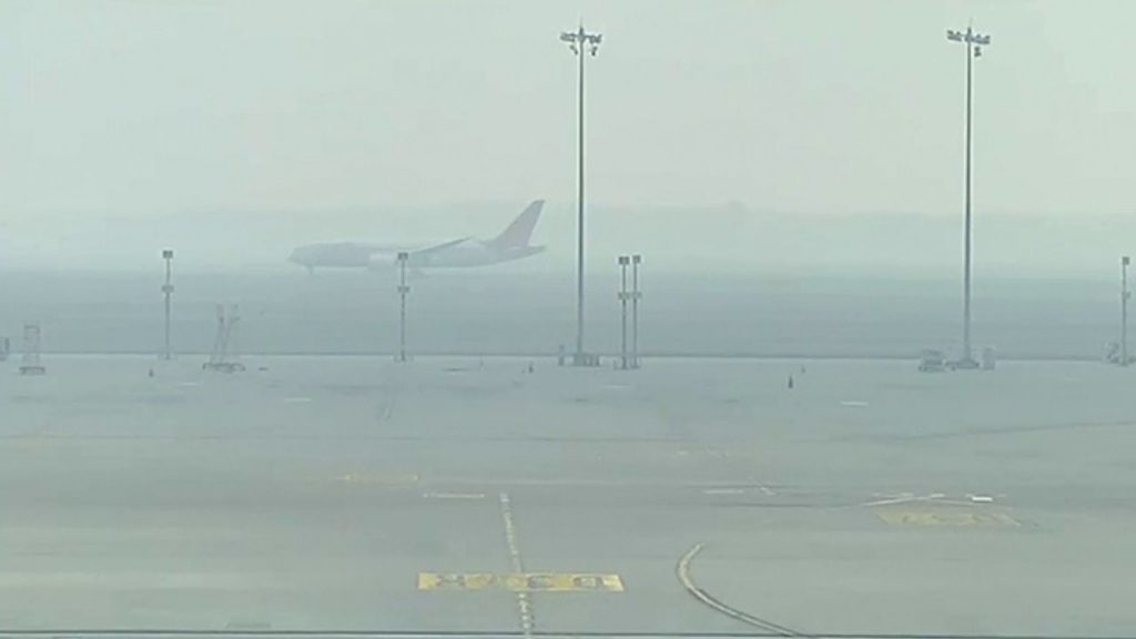 Due to fog, the Delhi-Bhopal flight has been cancelled and 24 trains are running late.
