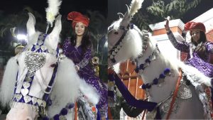 In Indore, the bride, Padmavati, rode a mare.