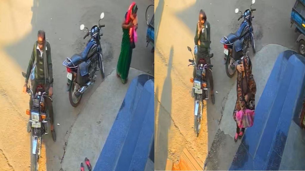 The incident was captured on CCTV cameras