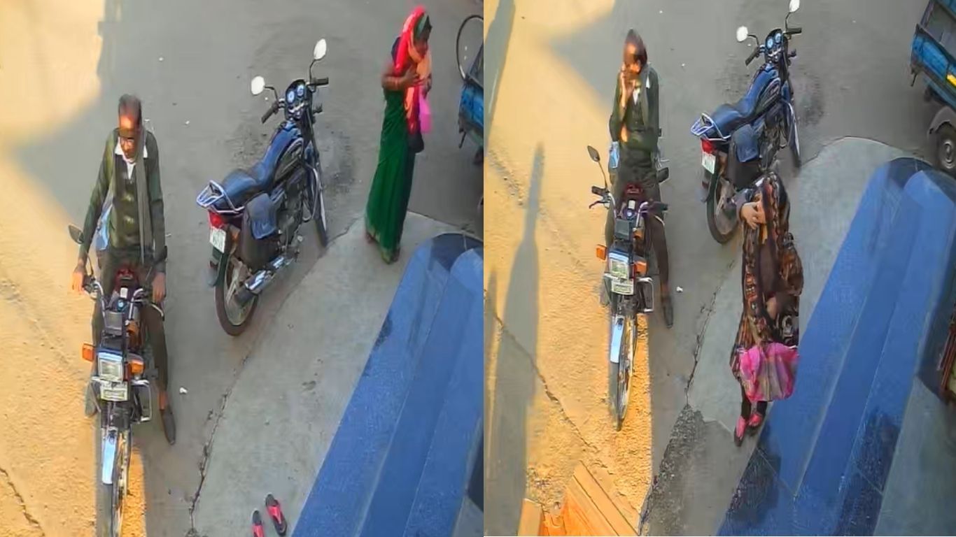 The incident was captured on CCTV cameras