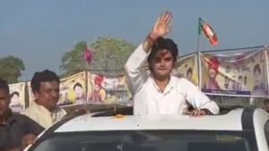 Maha Aryaman Scindia was injured during a road show in Shivpuri.