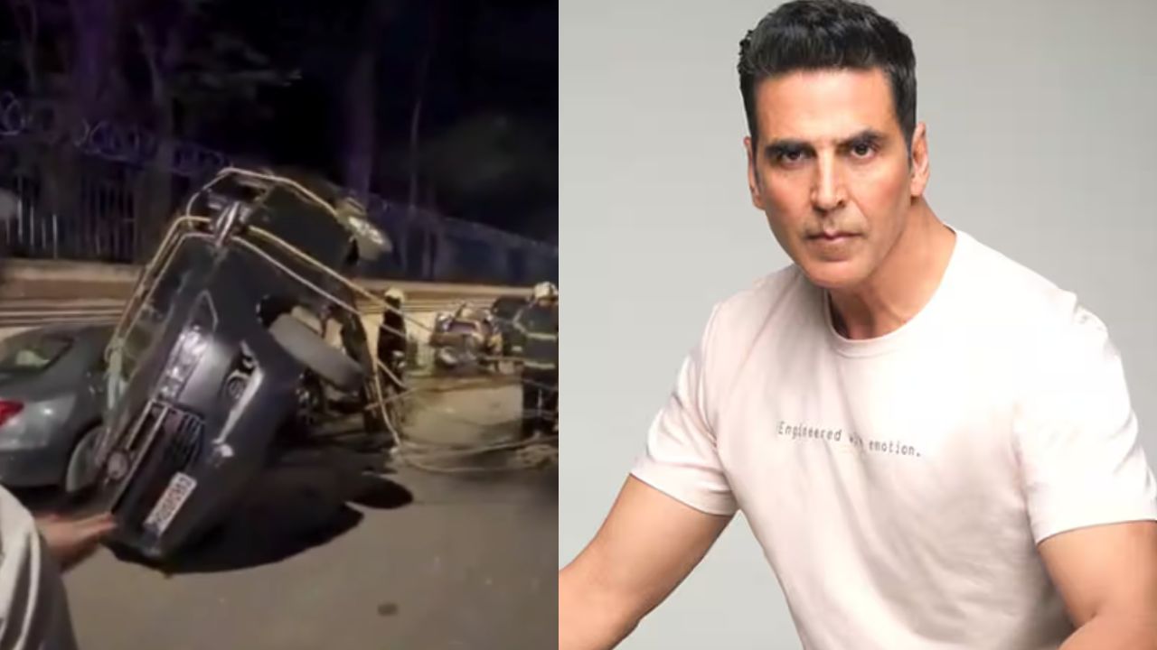Mumbai actor akshay kumar car auto accident 2 injured twinkle Khanna