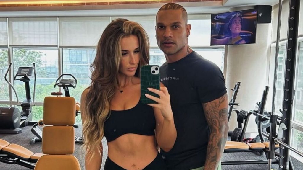 Shikhar Dhawan and Sophie Shine