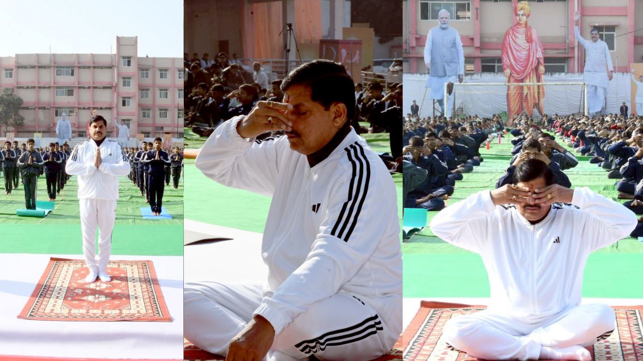 Chief Minister Mohan Yadav participated in the mass Surya Namaskar program and urged people to stay away from drugs.