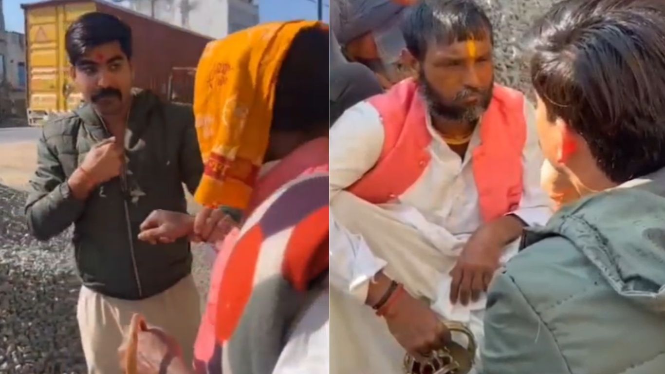 A young man assaulted sadhus in Bhind.