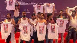 AI Impact Summit Congress Protest