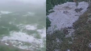 Heavy hailstorm in gwalior