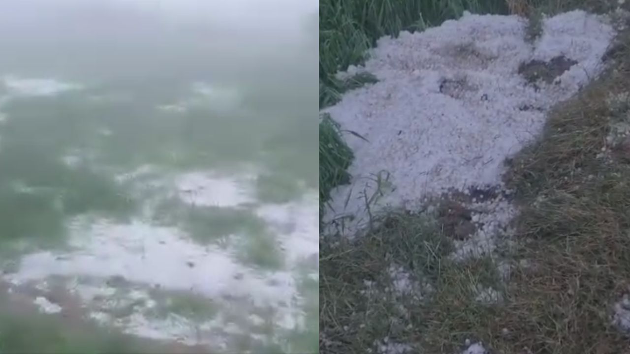 Heavy hailstorm in gwalior