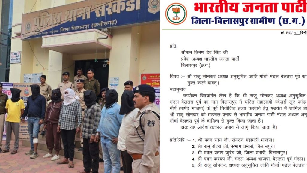 BJP relieved Raju Sonkar, accused in the Mahalaxmi Jewellers robbery case, from his charge.