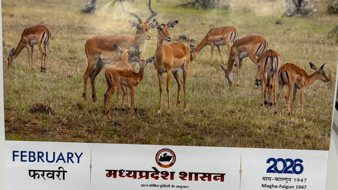 Political uproar over the picture of deer on the government calendar of MP.
