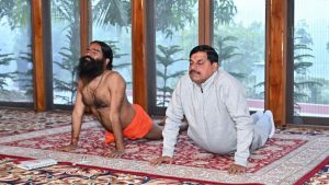 In Haridwar, CM Dr. Mohan Yadav did yoga with Baba Ramdev.