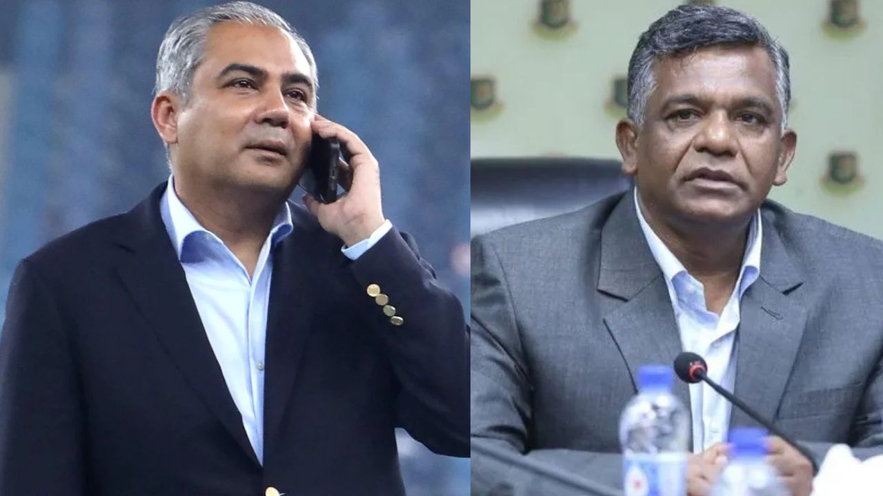 PCB chief Mohsin Naqvi and BCB president Aminul Islam Bulbul (File Photo)