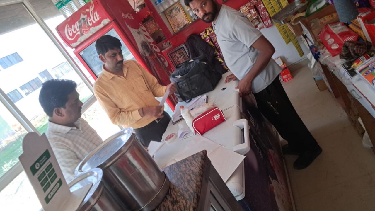 The Food Department team raided several shops in Bhopal.