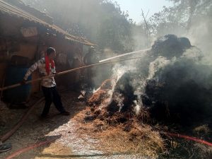 The fire was brought under control with the help of villagers.