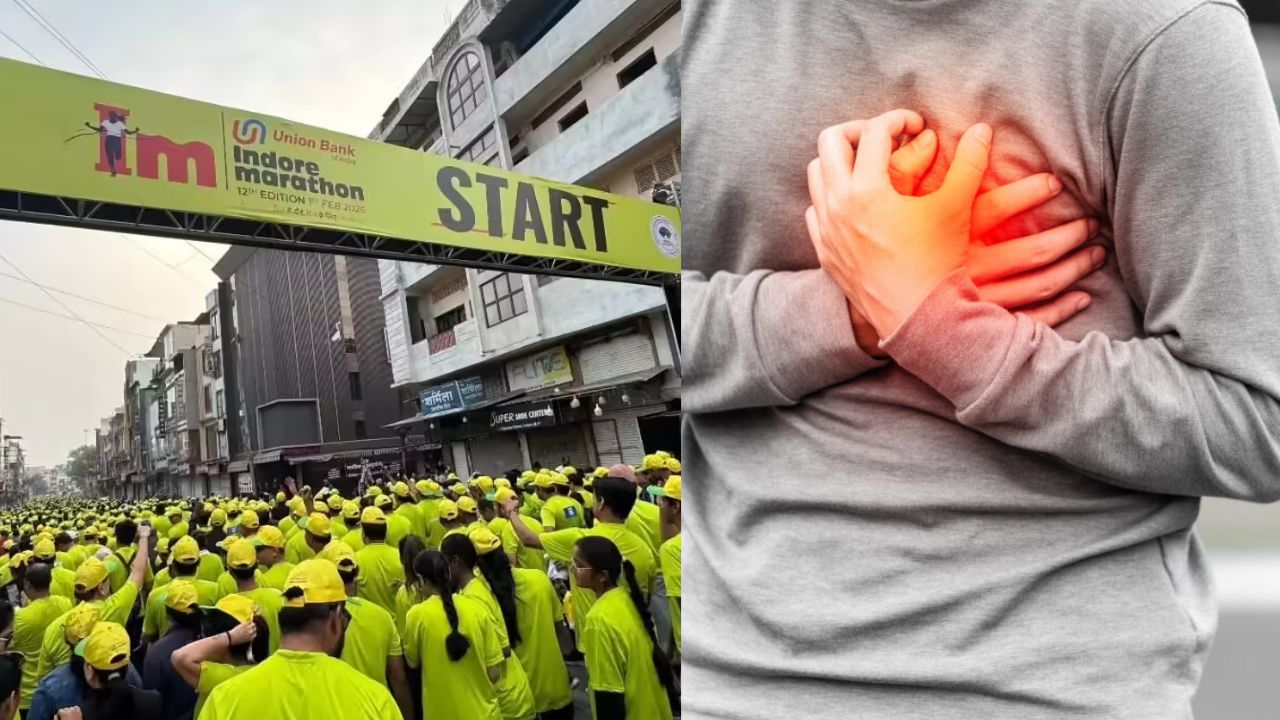 indore marathon young man death 100 meters before finish line