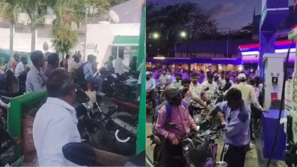 Long lines for petrol and diesel
