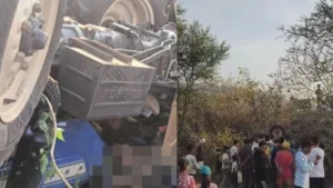 Four people died when a tractor overturned in Anuppur.