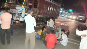 Family members staged a road blockade.