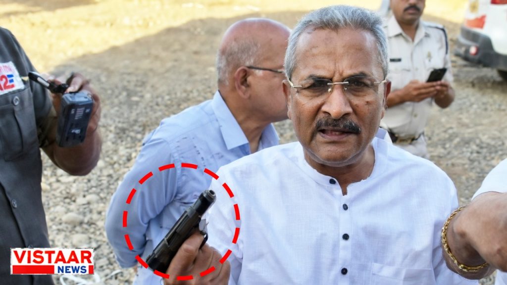 Following an altercation on the road, a BJP leader brandished a pistol.