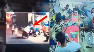 The shop employees and customers were present inside and the criminals were firing outside.