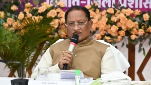 Chief Minister Vishnudev Sai appeared in a harsh mood during Good Governance Festival.