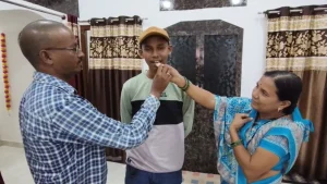 Shaurya Singh's parents celebrated his achievement.
