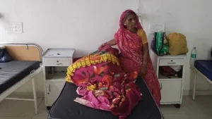 The woman is undergoing treatment at the hospital.