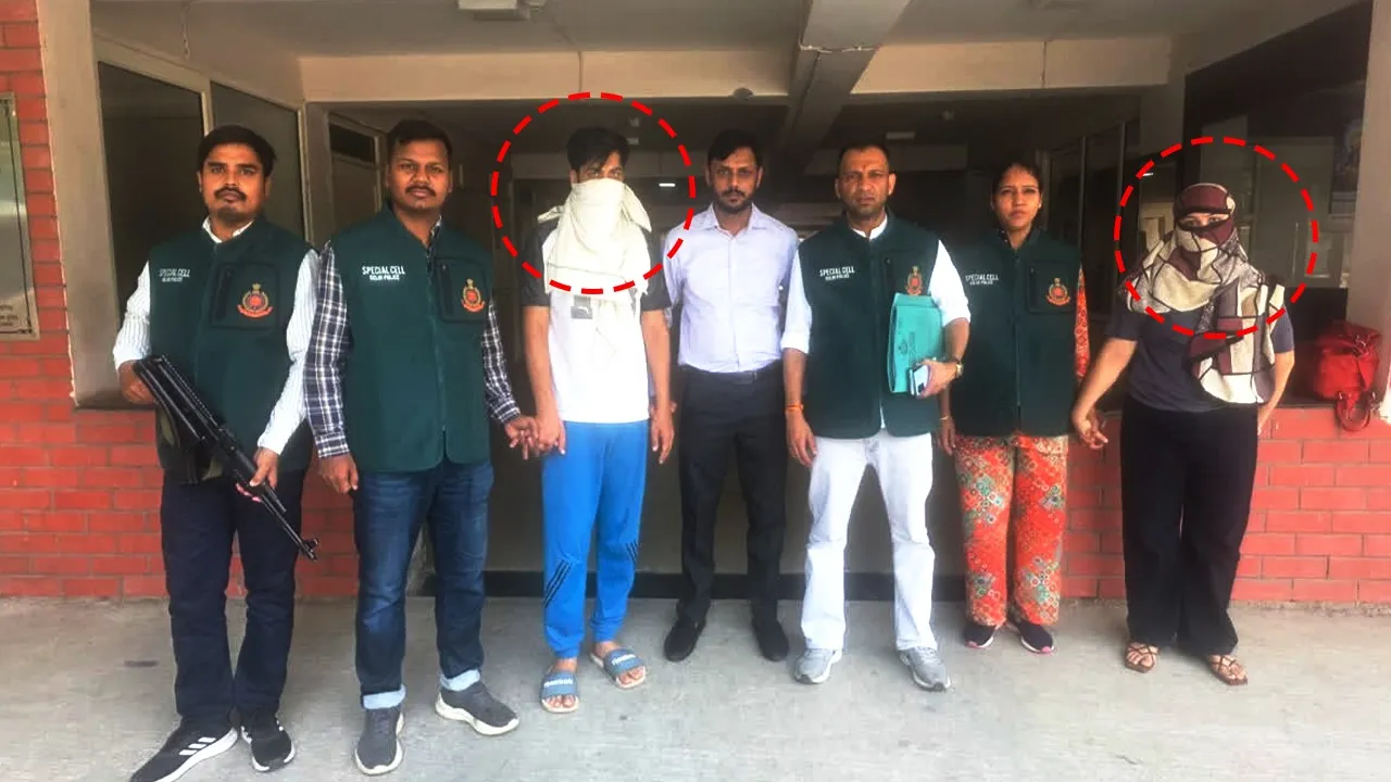 Wife and her partner arrested in Delhi for demanding Rs 50 lakh extortion from husband.
