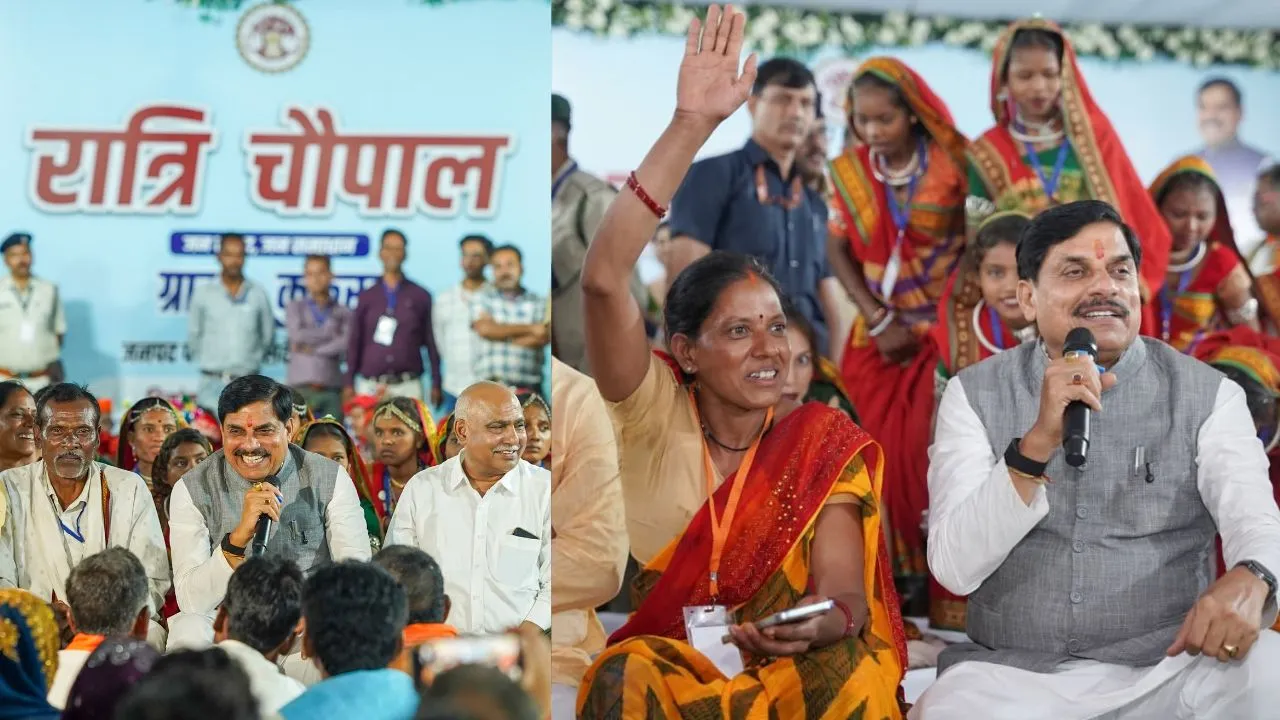 betul cm mohan Yadav kukru visit sang bhajans with villagers