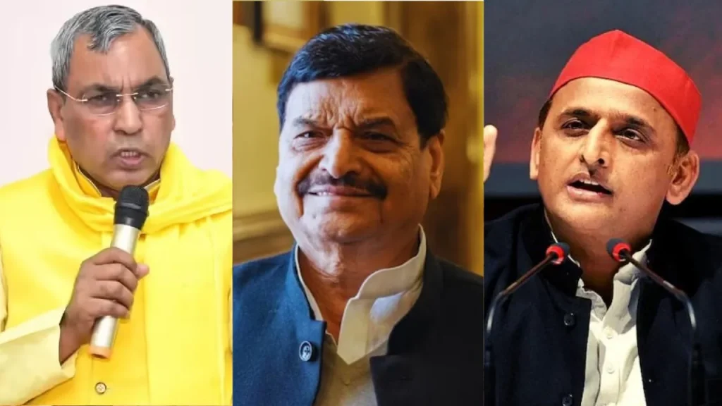 ओपी राजभर- श‍िवपाल यादव - अख‍िलेश यादव