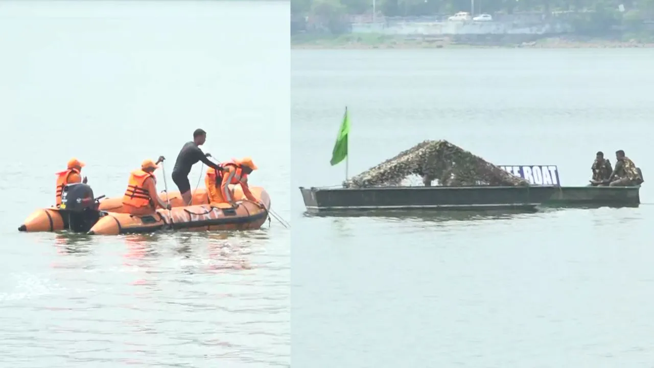 bhopal lndian army mockdrill in flood situation rescue operation