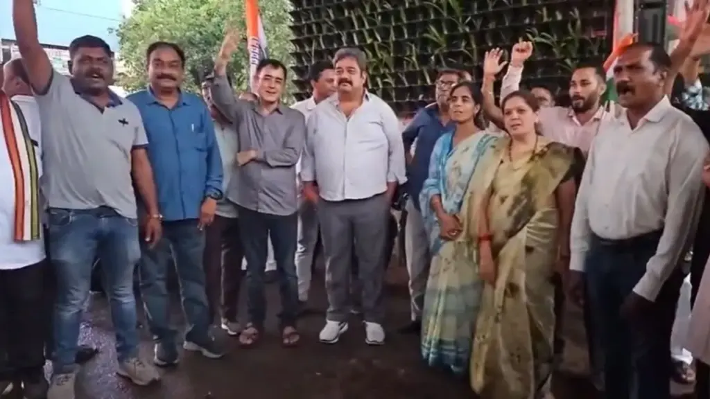 Congress protest in Bhilai.