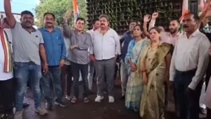 Congress protest in Bhilai.