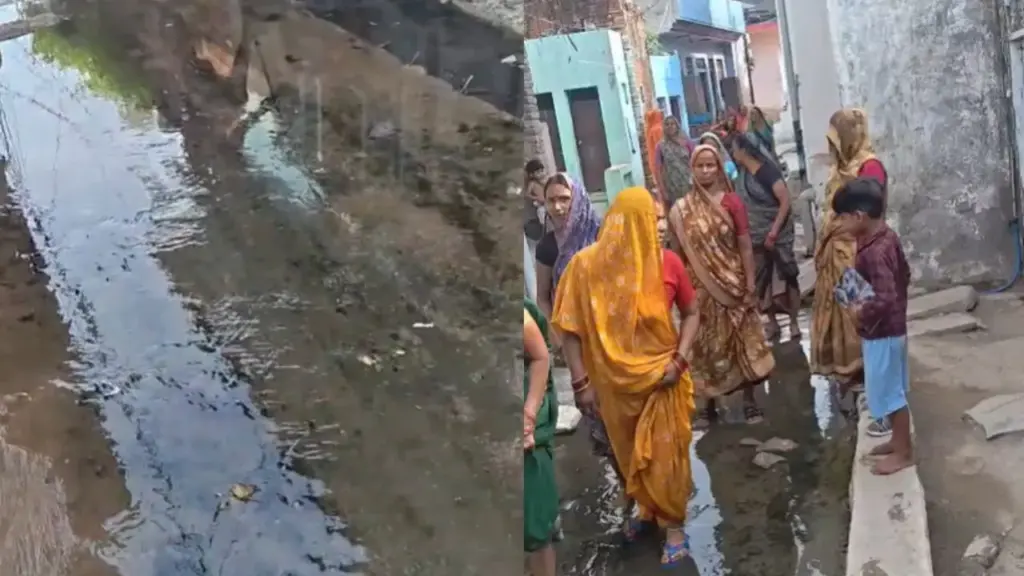 In Morena, the accumulation of filth in the drains has made life miserable for the residents.