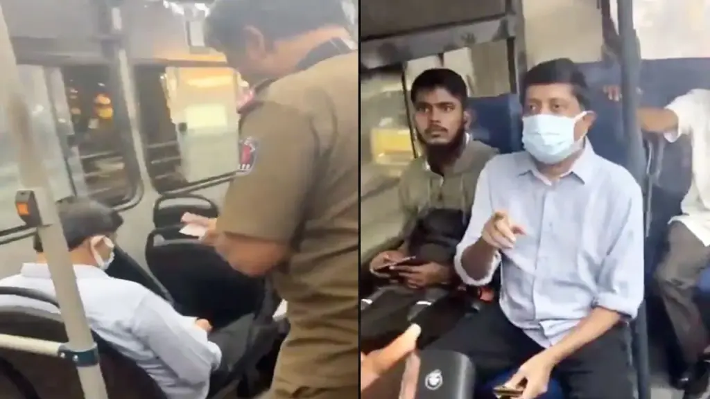 Karnataka's Tourism Minister Byrathi Suresh traveled on a bus like a common man.
